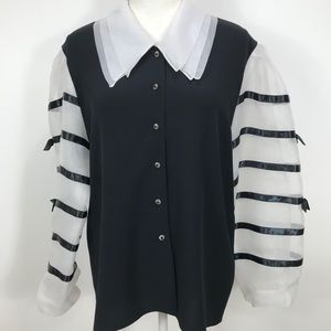 Jeremy D Black & White Vintage Blouse